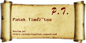 Patek Timótea névjegykártya